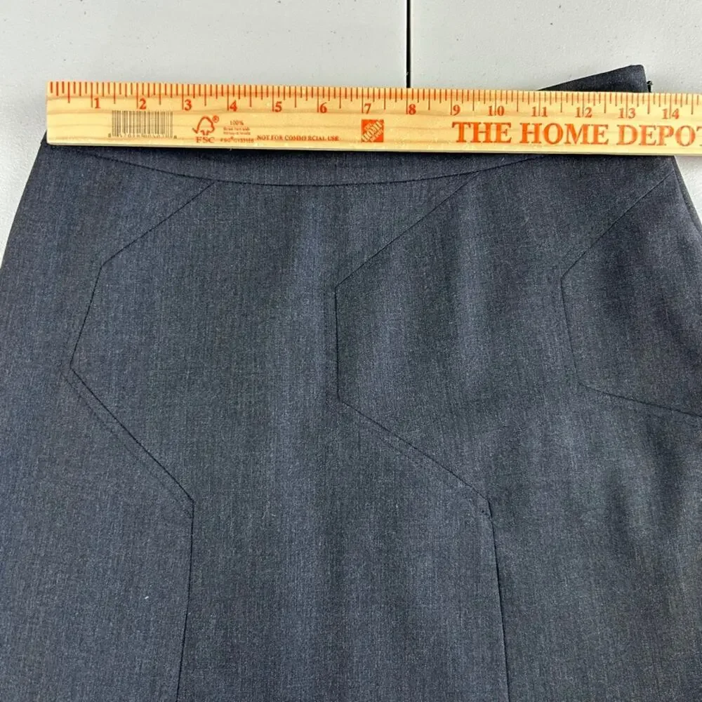 St. John Sport Gray Y2K Wool Geometric Zip Pencil 2 Skirt MSRP $248 Old Money